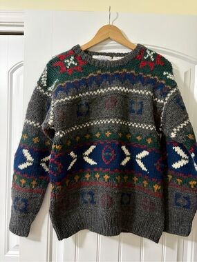 Vintage Women’s Shetland Wool Colourful Sweater